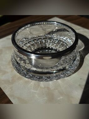 Gorham Leaded Crystal & Chrome Vintage Bowl, Dish, Ashtray